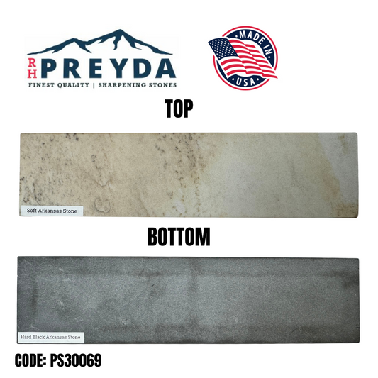RH Preyda Combination Bench Stone - Soft Arkansas/Hard Black Arkansas - 4" x 2" x 1"