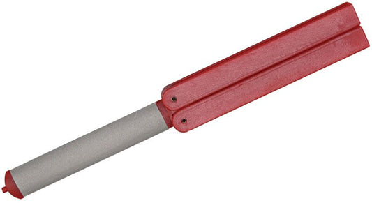 EZE FOLD 4" DIAMOND SHARPENER Fine GRIT (600) Oval Shaft, Red Handle - 591