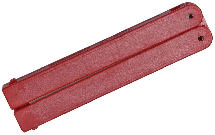 EZE FOLD 3-1/2" DIAMOND SHARPENER WITH Tapered Shaft for Serrated Blades RED HANDLE - 571
