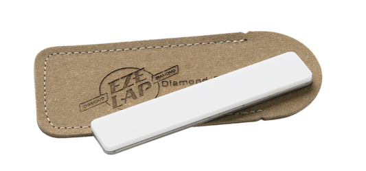 DOUBLE Sided 3/4"x4" Super Fine Diamond Ceramic Combo Pocket Stone + Leather Sheath - CD4