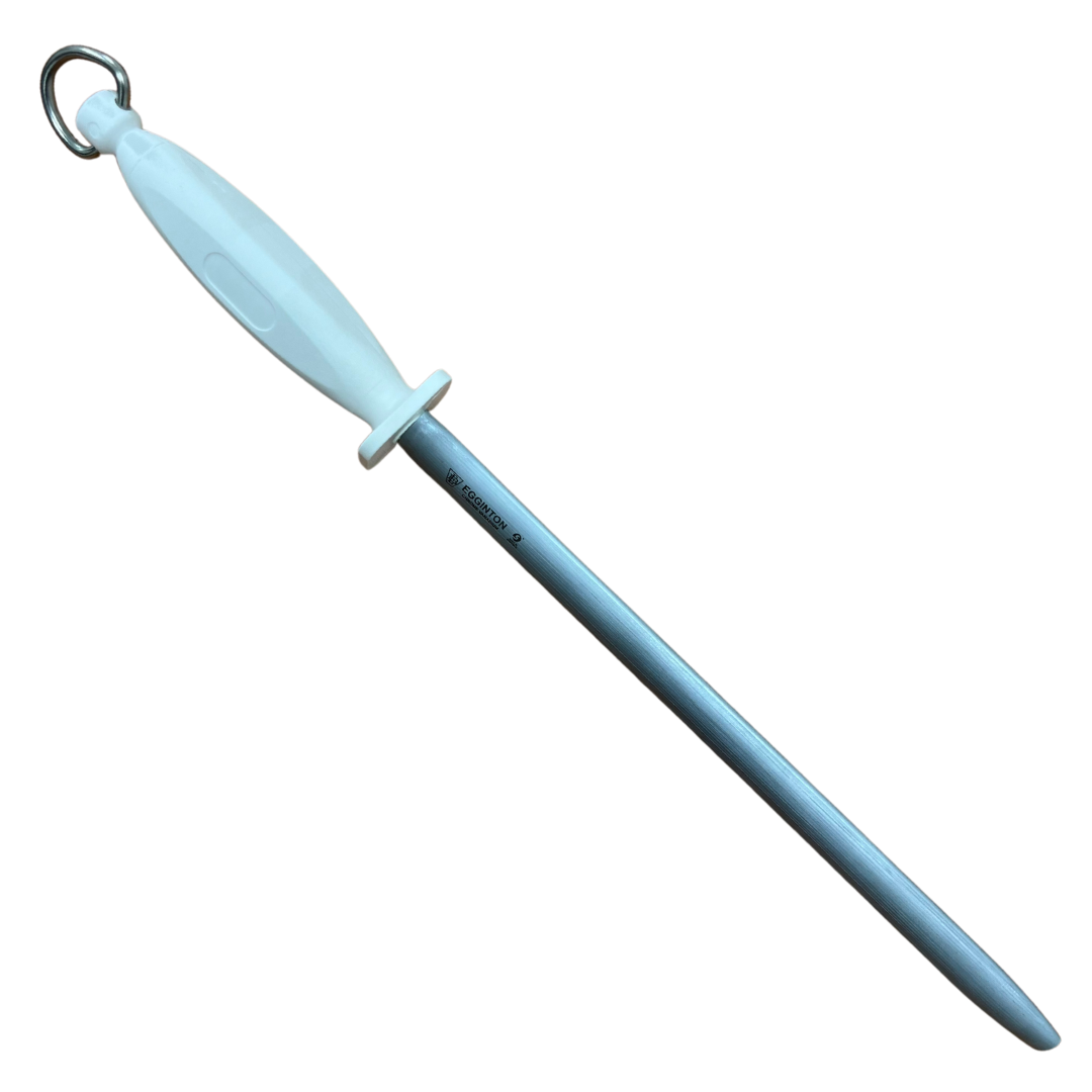 Egginton Sheffield Made 12" Oval Sharpening Steel White Poly Handle