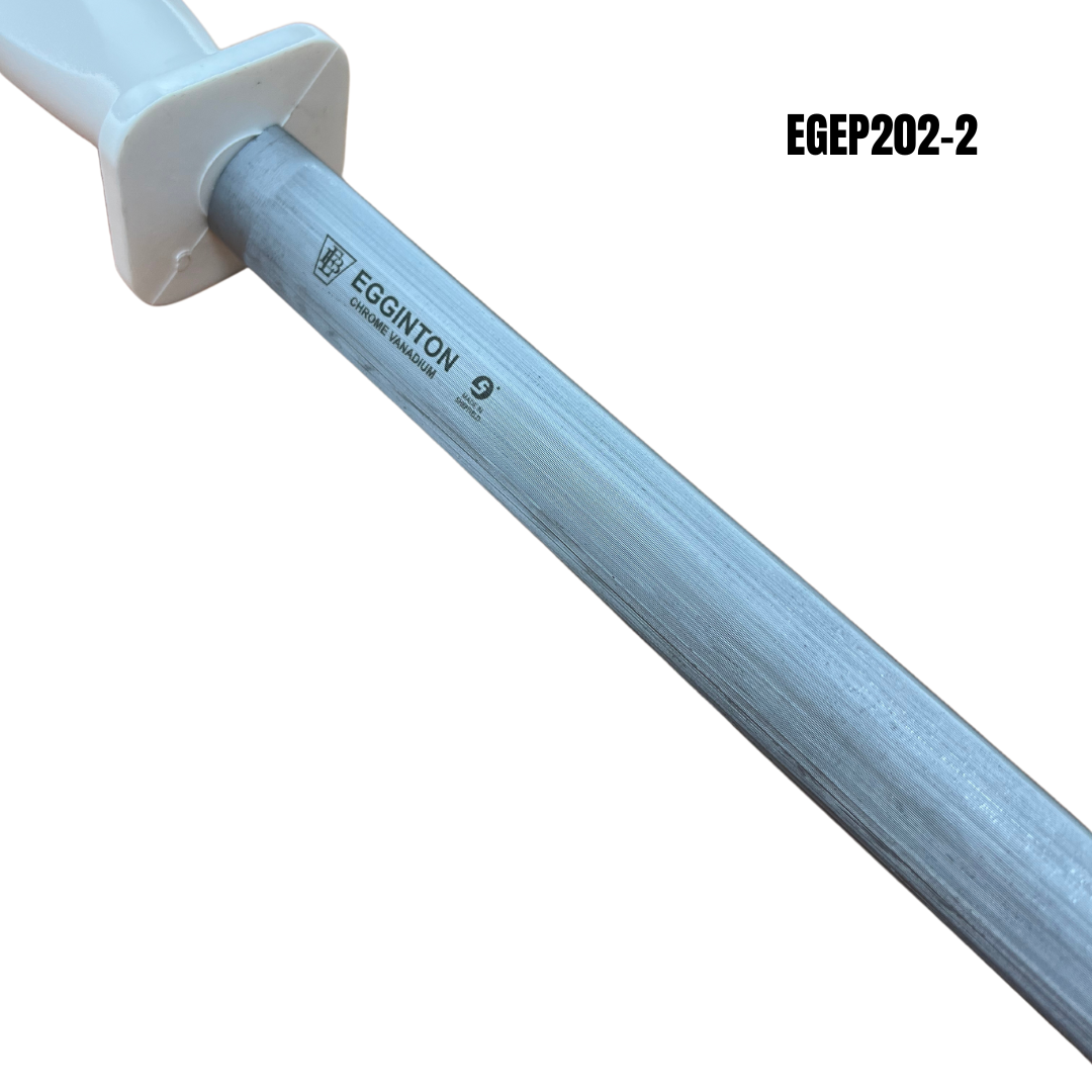 Egginton Sheffield Made 12" Oval Sharpening Steel White Poly Handle