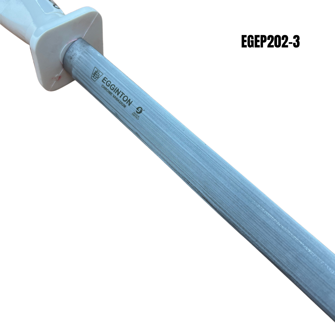 Egginton Sheffield Made 12" Oval Sharpening Steel White Poly Handle