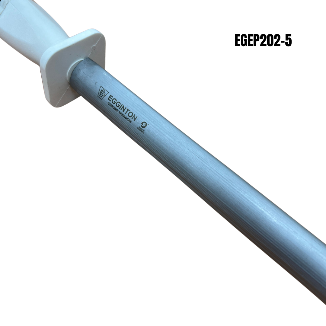 Egginton Sheffield Made 12" Oval Sharpening Steel White Poly Handle