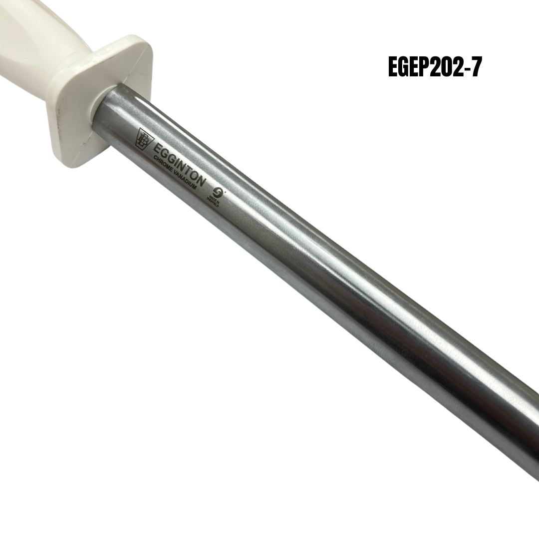 Egginton Sheffield Made 12" Oval Sharpening Steel White Poly Handle