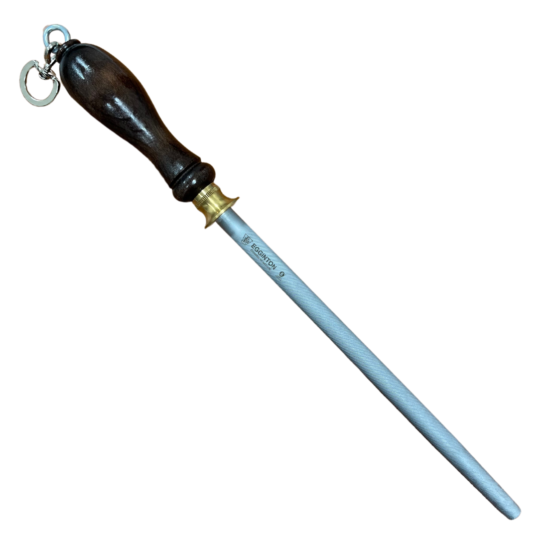 Egginton Sheffield Made Round Sharpening Steel Traditional Rose Wood Handle, 10 & 12"