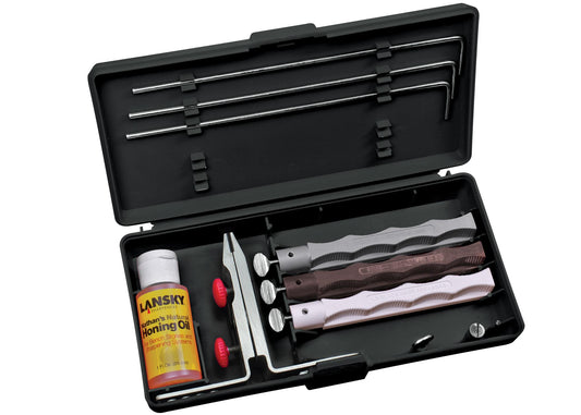 Lansky LKNAT 3-Stone Natural Arkansas Guided Sharpening System