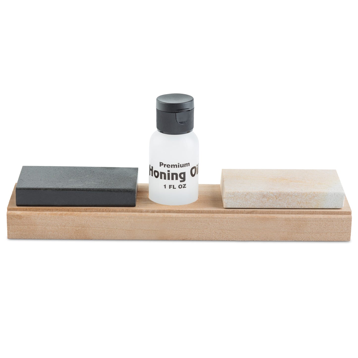 RH Preyda Sportsman 2 Stone Honing Set Wood Box - Soft/Hard Black Arkansas - 3 1/2" x 1 5/8" x 1/2"