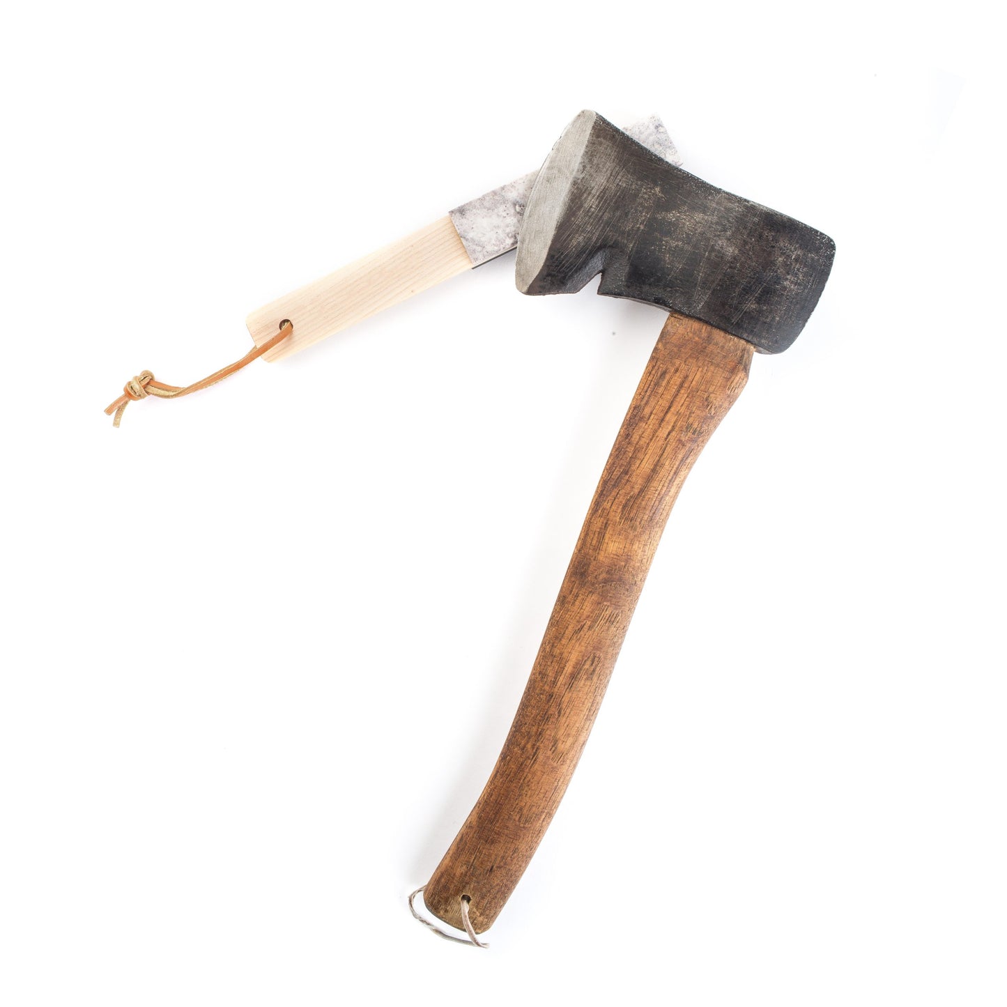 RH Preyda Axe Sharpening Stone Combination Wood Paddle - Soft Arkansas/Hard Black Arkansas - 4", 6" & 8"