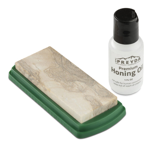 RH Preyda PVC Base Mounted Hard Arkansas Oil Stone - 800-1000 grit - 4" x 1" 5/8 x 1/2"