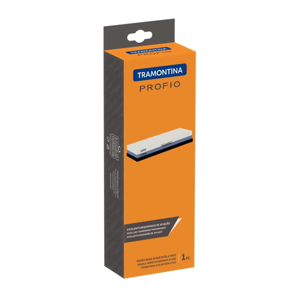 Tramontina Profio Two-Sided Whetstone 5000/2000 – Mixed Grit Sharpening Stone with Non-Slip Support