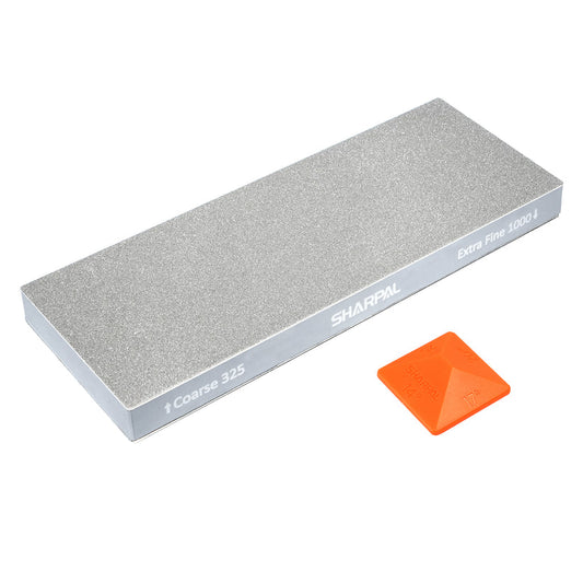 SHARPAL 168H 8" x 3" Dual-Grit Diamond Sharpening Stone with Angle Guide