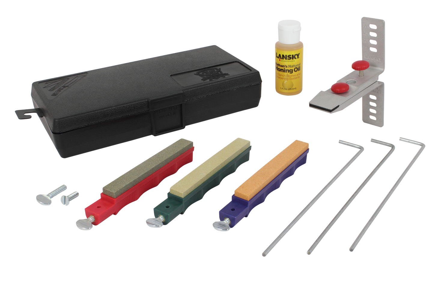 Lansky LKC03 Standard 3-Stone Guided Sharpening System + FREE Mount