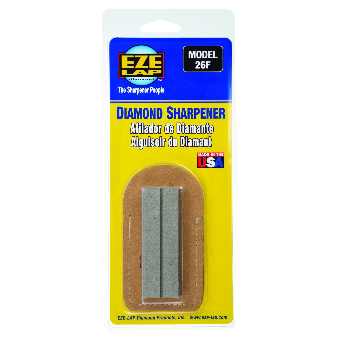 DIAMOND POCKET STONE 1″ x 3″ x1/4″ Medium Stone with Groove in Pouch – 26M